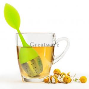 Silicone Leaf  Tea Infuser Strainer Handle with Steel Ball and Drip Tray