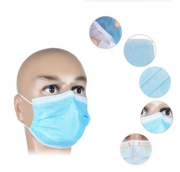 Anti Dust Medical Grade Face Mask , Earloop Face Mask High Filtration Capacity