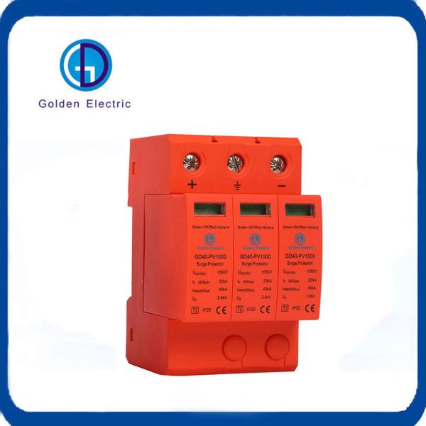 20ka SPD House Power Surge Protector 3p DC 1000V Protective Arrester Device DIN Rail Lightning Protection