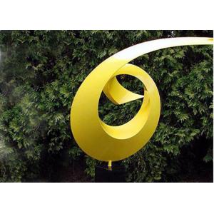 Yellow Painted Metal Sculpture Dancing Ribbon Shape Various Size / Colors