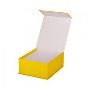 Book Shape Yellow Paper Box Packaging Gift With Magnetic Lid