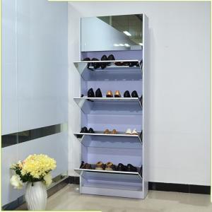 China Large-Capacity Shoe Cabinet With Full-Length Mirror For Apartment supplier