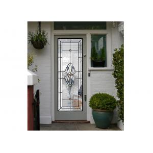Polished Wrought Iron Glass Double Entry Doors Firm Type Iron Mosaic Glass Thickness 30Mm