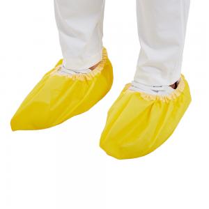 China Yellow Disposable Shoe Cover 18x41cm 83g Waterproof Chemical Protective Film supplier