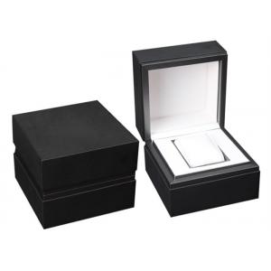Luxury PU Leather Wooden Watch Box Dustproof Eco - Friendly With Metal Frame