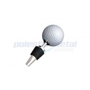 China Professional 4-1/4 Polished Chrome Zinc Alloy Golf Ball Wine Bottle Stoper supplier