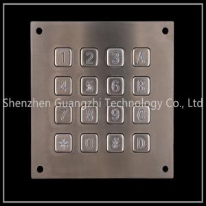 China Metal Backlit Numeric Keypad , SS 4x4 Matrix Keyboard For Vending Machine supplier