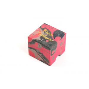 Oil Painting Jewelry Cardboard Boxes Red Gold Stamping For Necklace