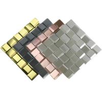 China 292x292mm Metal 3D Curved Stainless Steel Mosaic Tiles Wall Decor PVD Plated on sale