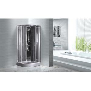 China Quadrant Shower Cubicles 900 X 900 X 2100 MM Circle Grey ABS Tray Chrome Profiles supplier