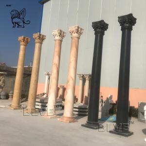 BLVE Black Natural Marble Column Capital Stone Roman Pillar Hand Carving House Building Wedding Decoration