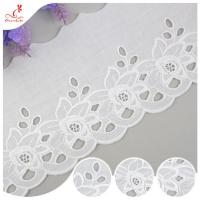 China Cotton Netting Trim / Custom Embroidered Lace Trim By The Yard For Decoration on sale