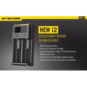 China nitecore I2  2slots fast charge high definition digicharger Ni-Mh Li-ion for 18650 26650 battery charger supplier