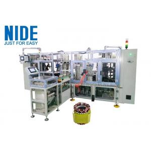 Fully automatic 4 working stations stator coil lacing machine