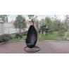 Aluminum Frame And Black Rattan Swing Chair For Outdoor Garden