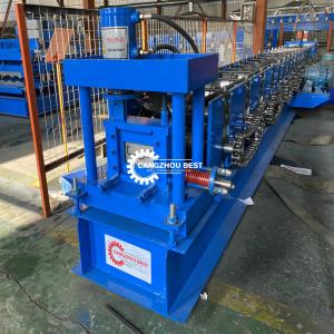 China Steel Door Frame Roll Forming Machine with Notch Hole Station supplier