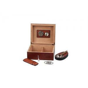 Wood Cigar box with wood lighter