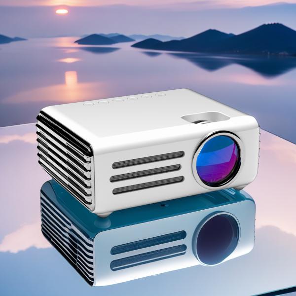 T3 White Smart Portable Projector Android 9.0 1080P Mini Projector For Home