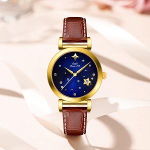 China 2022 Elegant Stainless Steel Quartz Watch Small Round Gold Watch Design For Lady supplier