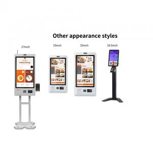 China 27 Inch Lcd Touch Screen Self Service Payment Kiosk Qr Scanner / Nfc Reader Ordering Printing supplier