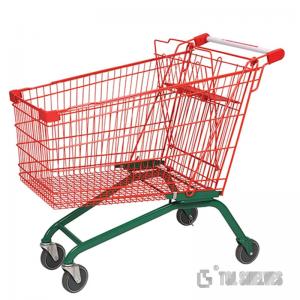 China Supermarket Shopping Cart Trolley 60L Capacity Medium Duty 4 Wheels OEM supplier