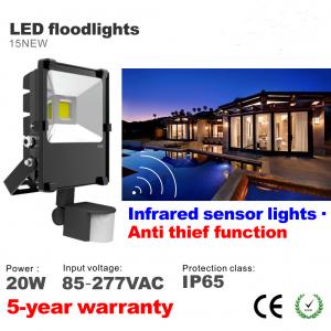 China 20W PIR Infrared Motion sensor Waterproof IP65 LED Floodlight  Parking lighting supplier