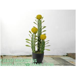 Artificial Succulent Plants - Realistic Artificial Flowering Cactus, Fake Succulent Plant Decor for Home Office