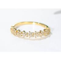 China 0.54ct Gold Star Diamond Ring , 1.3mm 18k Gold Engagement Ring For Women Girl on sale