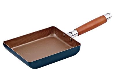 28CM Nonstick Square Frying Pan With Wooden / Silicon Handle