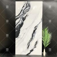 China Panda White Marble Look Porcelain Tiles 600x1200mm Slab For Living Room Wall Decor Luxury Stone For Malls on sale