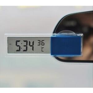 car thermometer with clock display with suction cups/digital car thermometer with clock
