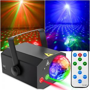 RGB 16IN1 Laser Projector Lamp Laser divergence Effect Dj Magic Ball  crystal lights remote control Nightclub KTV Stage Light