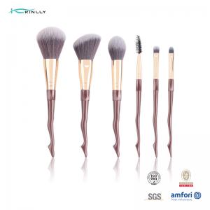 Professional 6PCS Plastic Makeup Brush Set Synthetic Hair For Blush Foundation Eye Shadow