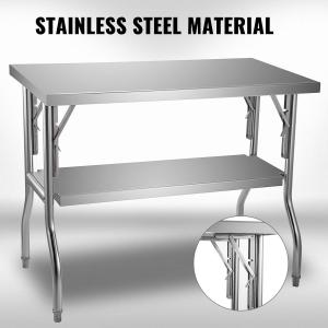 China Commercial Stainless Steel Worktable 48 X 24 Inch Stainless Steel Folding Table supplier