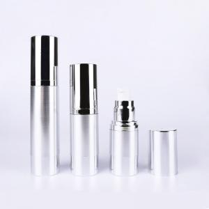 China Frosted 15ml 30ml 50ml Airless Cosmetic Bottles Silver Plating Carton Packing supplier