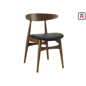 China 0.35cbm Wood Restaurant Chairs Ash Wood Leather Seater Armless Chair wholesale