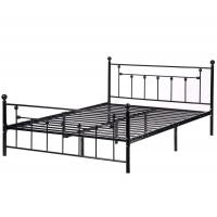 China OEM Black Iron Double Bed , Iron Double Bed Frame Smooth Finish Edges on sale