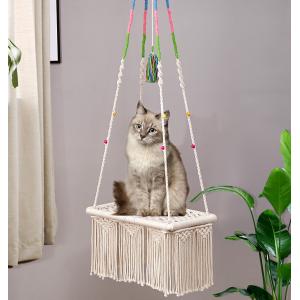 Swinging Cat Hammock Hand Woven Cotton Rope For Indoor Cats