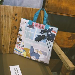 Japanese lovely art canvas single-shoulder bag spray figure cross-body bag small fresh cartoon lady bag