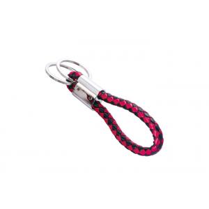 China Red Gift Cute Leather Key Chains 10mm PU Braided Rope Car Ornaments supplier