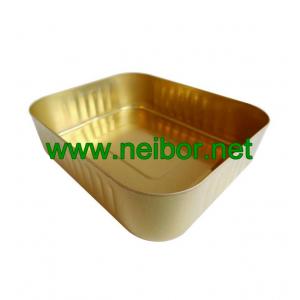 Food grade large size gold color deep drawn metal tin baking pans