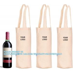 Wine Carrying Bag Set, Ideal Bottle Carrier, Cotton Canvas Gift Pack, Picnic Wine Accessories