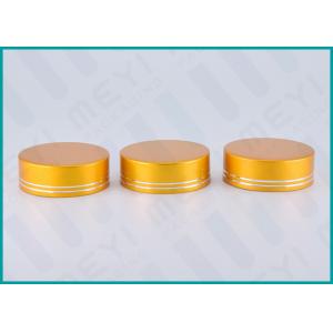 China Matt Gold Lined Aluminum Screw Top Caps 38/410 For Health Care Products Containers supplier
