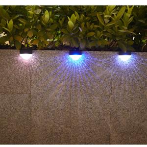 Solar Garden Light Outdoor Waterproof LED Solar Fence Light For Patio Stair Yard Garden Step Color Changing Lighting