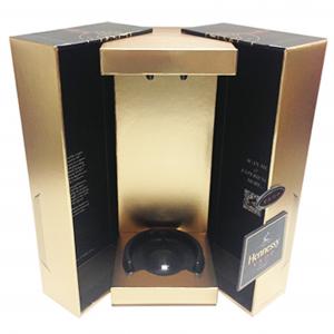 China Luxury Gold Paper Double Door Wine Packaging Box With Base supplier