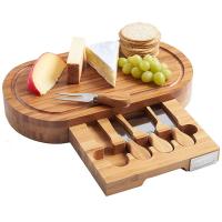 China Outdoor Indoor Bamboo Cheese Board Cutlery Knife Set With Laser Or Burned Logo on sale