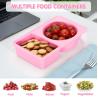 China Contenedores de bocadillos reutilizables de silicona con tapas, 3 paquetes de doble / 2 compartimientos Contenedor de caja de bocadillos para salsa de ensalada, contenedores de condimentos con tapas para control de porciones, viajes, picnic wholesale