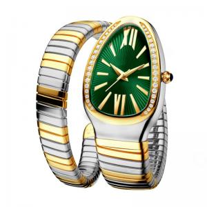 Serpentine Female Chain Wrist Watches , ODM Quartz Movt Genuine Diamond Watch