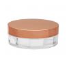 China 15g Empty Clear Round ABS Loose Powder Container with Gold Cap wholesale