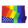 China Vivid Color 90x150cm 100D Polyester USA Rainbow Pride Flag wholesale